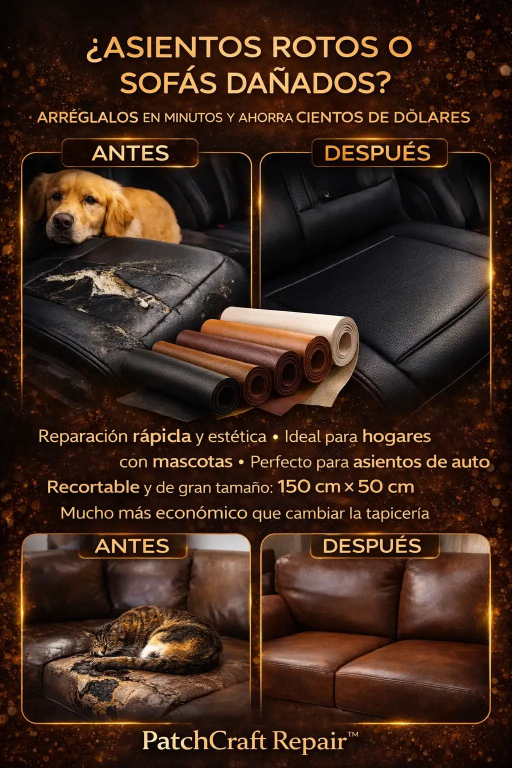 PatchCraft Repair™|ADHESIVO DE CUERO